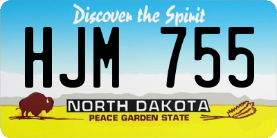 ND license plate HJM755