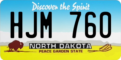 ND license plate HJM760