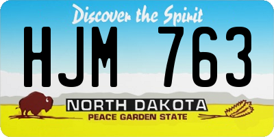 ND license plate HJM763