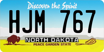 ND license plate HJM767