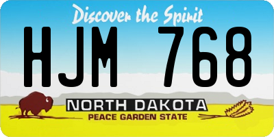 ND license plate HJM768