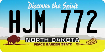 ND license plate HJM772