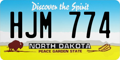 ND license plate HJM774