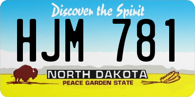 ND license plate HJM781