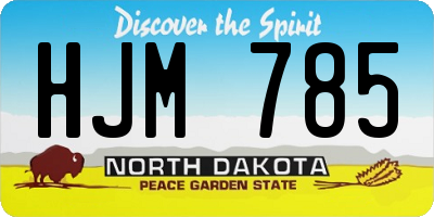 ND license plate HJM785