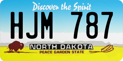 ND license plate HJM787