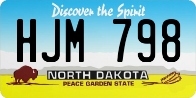 ND license plate HJM798