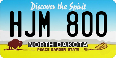 ND license plate HJM800