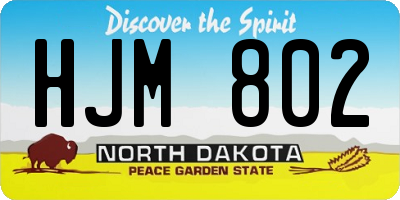 ND license plate HJM802