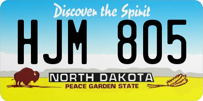 ND license plate HJM805