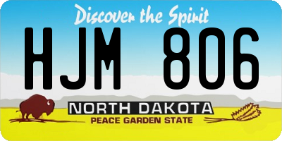 ND license plate HJM806