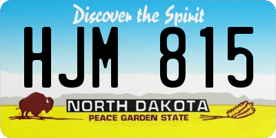 ND license plate HJM815