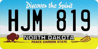 ND license plate HJM819