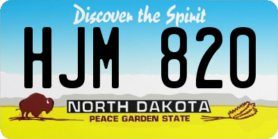 ND license plate HJM820