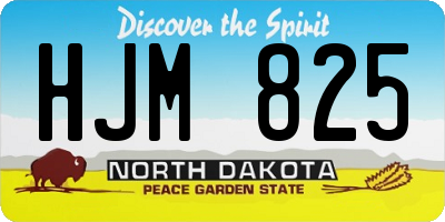 ND license plate HJM825