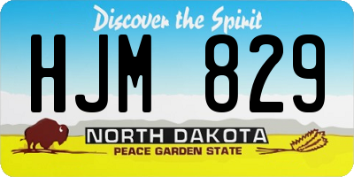 ND license plate HJM829