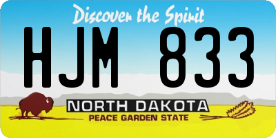 ND license plate HJM833