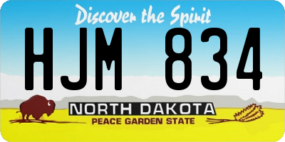 ND license plate HJM834