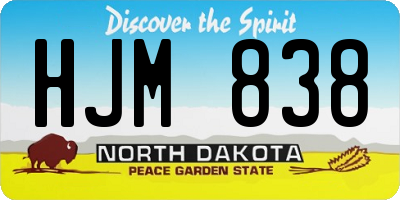 ND license plate HJM838