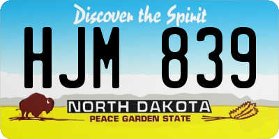 ND license plate HJM839
