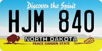 ND license plate HJM840