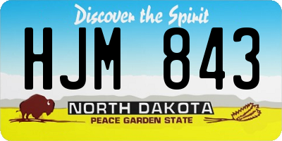 ND license plate HJM843
