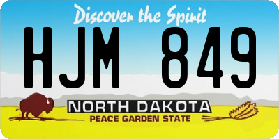 ND license plate HJM849