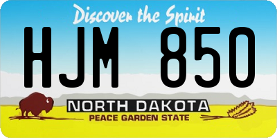 ND license plate HJM850