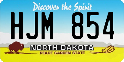 ND license plate HJM854