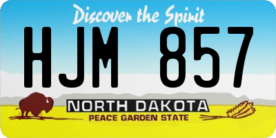 ND license plate HJM857