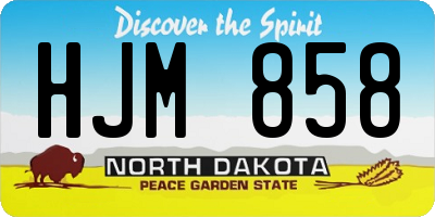 ND license plate HJM858