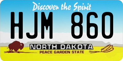 ND license plate HJM860