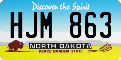 ND license plate HJM863