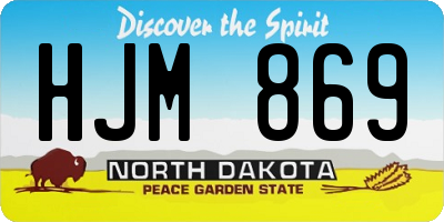 ND license plate HJM869