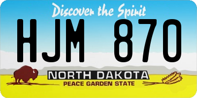 ND license plate HJM870