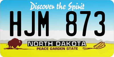 ND license plate HJM873