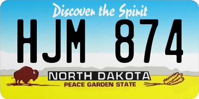 ND license plate HJM874