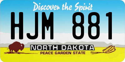 ND license plate HJM881