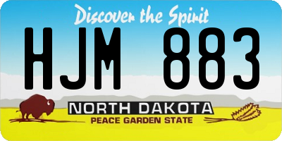 ND license plate HJM883