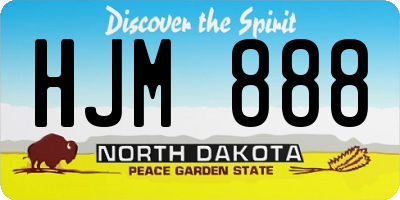 ND license plate HJM888