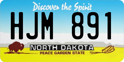 ND license plate HJM891