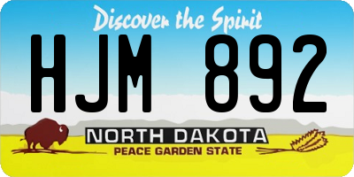 ND license plate HJM892