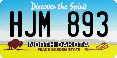 ND license plate HJM893