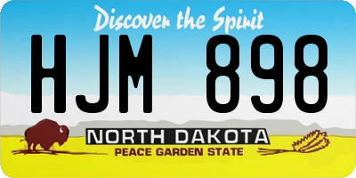 ND license plate HJM898