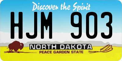 ND license plate HJM903