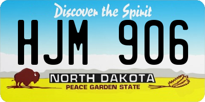 ND license plate HJM906