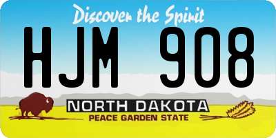 ND license plate HJM908