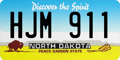 ND license plate HJM911