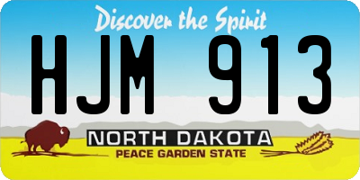 ND license plate HJM913