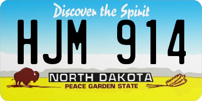 ND license plate HJM914